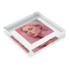 k-famのピンクのチーク美女 Acrylic Block :placed flat