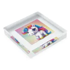 unicorn_dreamsのつぶらなユニちゃん Acrylic Block :placed flat