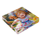 poketuのかわいい少女のイラストグッズ Acrylic Block :placed flat