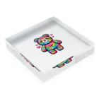 【公式】Colorful Animalsのカラベア Acrylic Block :placed flat