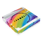  MIRACLE MOONの満ち欠ける月rainbow Acrylic Block :placed flat