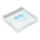 まるたるんのドット絵 水色ハート Acrylic Block :placed flat