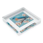 ❤︎cute❤︎のbeautiful blue bird Acrylic Block :placed flat