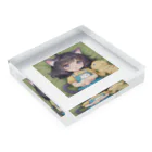 かわいい女の子とシュールな絵のねこ耳幼女 Acrylic Block :placed flat