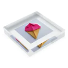 Hamatsukiのアイスクリーム（折り紙風アート） アクリルブロックの平置き