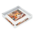 星パンダショップのほんよみかんねこ Acrylic Block :placed flat