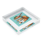 ベルギービールバー麦酒本舗公式グッズのラーメン猫 Acrylic Block :placed flat