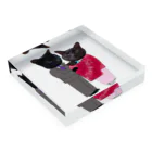 Parallel_merchの黒猫の親子 Acrylic Block :placed flat