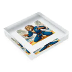 GANZのライオン柔道師範 Acrylic Block :placed flat