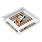 ネコナデール・ニャンコスキーの飛び掛かる猫 Acrylic Block :placed flat