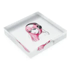 YURICHAMEEのピンク女子-No.1 Acrylic Block :placed flat