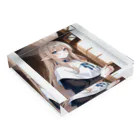 AIオリジナルイラスト　美女男子の穏やかな美人エルフ Acrylic Block :placed flat
