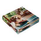 mitsu0123456の可愛い卓球犬 Acrylic Block :placed flat