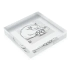 どうぶつやのサッカーボールと猫 Acrylic Block :placed flat