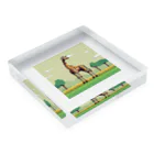 korokoroグッズの草原のキリン Acrylic Block :placed flat