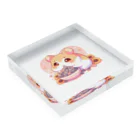 chan-takehaniのヒマワリの種大好きハムハム Acrylic Block :placed flat