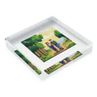 kichamanの散歩デート Acrylic Block :placed flat