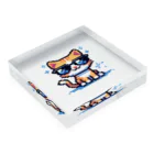 BinaryStoreのきらりんサングラスにゃんこ Acrylic Block :placed flat