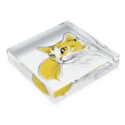 SerenDの猫スケッチ　たまにゃん Acrylic Block :placed flat