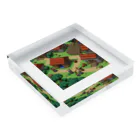 レトロゲームイラストのレトロゲードット絵ファミコン2 Acrylic Block :placed flat