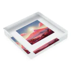AQUAMETAVERSEの赤富士希望の印　なでしこ1478 Acrylic Block :placed flat