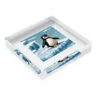 temtemの氷の上を歩くペンギン Acrylic Block :placed flat