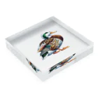 Pixel Art Goodsのカモ（pixel art） Acrylic Block :placed flat