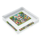 denyo dreamのウサギのアマリリス Acrylic Block :placed flat