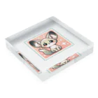 ゆうちゃんNFTいいねの耳長フェネックちゃん21 Acrylic Block :placed flat