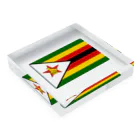 お絵かき屋さんのジンバブエの国旗 アクリルブロックの平置き