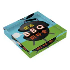 関西BBQ同好会公式の①【ロゴ】関西BBQ同好会（背景有り） Acrylic Block :placed flat