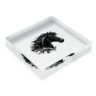 GDWEEDの黒い馬 Acrylic Block :placed flat
