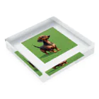 AI副業屋のショウのドット絵のダックスフンド Acrylic Block :placed flat