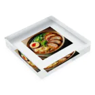 ザキ山の集え。ラーメン好きによるラーメングッズ Acrylic Block :placed flat