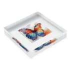 EHMforyouの美しい蝶　変容　導き　輝き Acrylic Block :placed flat