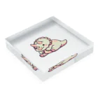 dinosaurtriviaのゆるトリケラ（カラー） Acrylic Block :placed flat