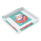 AQUAMETAVERSEの子猫ドーナツ浮輪楽む　　なでしこ1478 Acrylic Block :placed flat