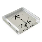 Art Experience Studio - Japanの竹 水墨画 - 気高く美しい Bamboo ink painting Acrylic Block :placed flat