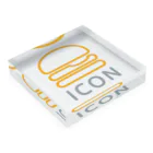 ICONのICONロゴ Acrylic Block :placed flat