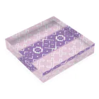 【松】黒金アートこぎん和紙和柄の紫桜 Acrylic Block :placed flat