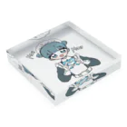 循環性飽食のお団子青メイドちゃん Acrylic Block :placed flat