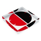 無色研究所の【非国民的】サークルロゴ（赤×黒） Acrylic Block :placed flat
