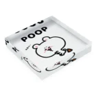 うさぎまるえkawaiishop のくまコロりん『ぷりっ』 Acrylic Block :placed flat