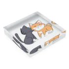 スナネコシンドバッド SUZURIキャラバンのしばねこネコパンチ Acrylic Block :placed flat