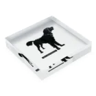 山麓図工室のFlat-Coated Retriever Acrylic Block :placed flat