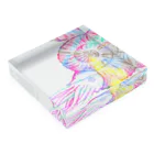 さけかますshopのカラフルアンモナイト Acrylic Block :placed flat