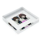 ゆまゆあのロゴ入りM&A Acrylic Block :placed flat