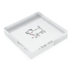 NEXT_Design14のWhite dog. Acrylic Block :placed flat