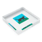 HASHINOHIROMIのChat noir marche  Acrylic Block :placed flat