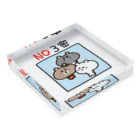 うさぎまるえkawaiishop のくまコロりん『NO３密』 Acrylic Block :placed flat